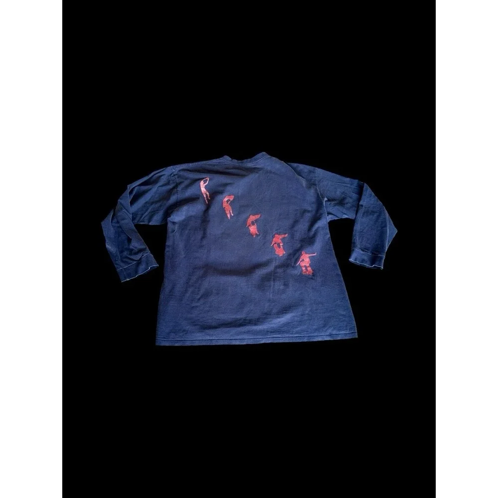 Vintage 90s Nike SB Grey Tag Revolution Skater Long Sleeve Shirt Sz XL Navy Red‎